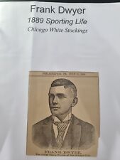 Frank Dwyer 1889 Sporting Life Chicago White Stockings Vintage Newspaper Clip picture