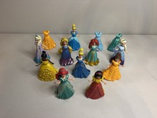 Disney Princess Magic Clip Mix Lot of 10 Dolls & 13 Snap On Dresses MagiClip picture