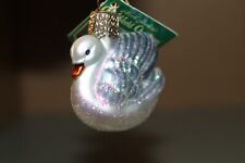 2001 Vintage Blown Glass Ornament OLD WORLD CHRISTMAS OWC Small Swan  picture