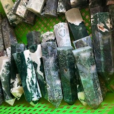 2.2LB Natural Ocean Grass Agatequartz crystal obelisk wand point healing 8-13PCS picture