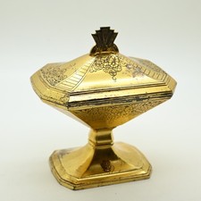 Antique Phi Pi Phi Alpha Sigma Phi Fraternity Jewelry Casket Box Gold Plated picture