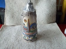 ECHTHEITS ZERTIFI BIERKRUG ORIGINAL KING LIDDED STEIN  VIENNA 330 1/2 NEW IN BOX picture