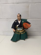 Vintage Ceramic Samurai Hakata Clay Doll Kuroda Bushi Japanese Figurine 12 Inch picture