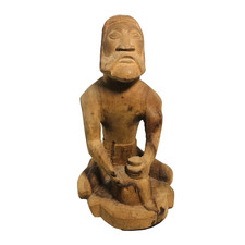 Vintage Hand-Carved Figure Man Wooden Folk Art 10.5