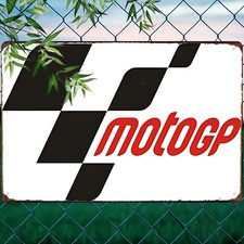 Official MotoGP Racing Checkered Flag Tin Metal Signs Home Décor 8x12  picture