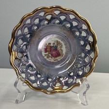 Vtg Reticulated Royal Crown Saucer #55 of 905 Courtship In The Garden picture