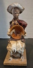 Vintage Mexian Folk Art Hand Made Paper Mache Man Figurine picture