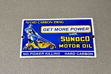 VINTAGE 12” SUNOCO SALES SERVICE PORCELAIN SIGN CAR GAS OIL TRUCK picture