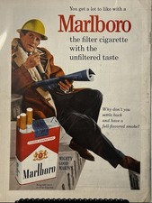 1961 Marlboro Cigarettes Vintage Magazine Ad Mighty Good Makin's Tobacco picture