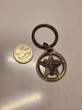 Vintage Marlboro Brass Horned Steer Western Texas Star Longhorn Buck Keychain   picture