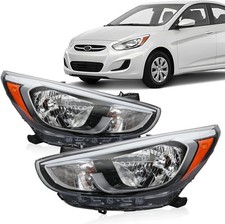 Black Headlights for Hyundai Accent 2015-2017, Left & Right picture