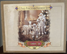 Vintage 1999 Grandeur Noel Collectors Edition Porcelain 3pc Christmas Set in BOX picture