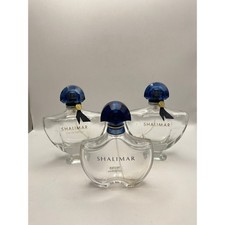Guerlain Shalimar Empty Perfume Bottles Lot of 3 Blue Caps picture