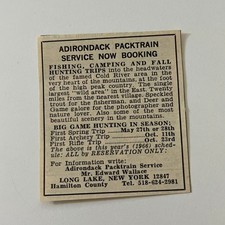 Adirondack Packtrain Service E. Wallace Long Lake NY 1966 Magazine Ad SAH3-S10 picture