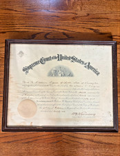 COOL Antique 1926 U.S. Supreme Court Certificate picture