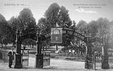 1909 Entrance Insane Hospital Weston West Virginia WV - Reprint picture