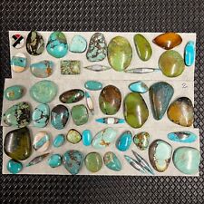 Lot of 49 Turquoise Cabochon Stones. Native American & Southwest Jewelry 780 cts picture