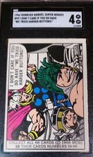 🐲1966 Donruss Marvel Super Heroes #59 THOR🗡 SGC 4 Rookie Year Comic Cards🕷 picture