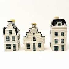 Lot 3 KLM Bols Delft Blue Porcelain Houses Empty Amsterdam #16 #43 #94 picture