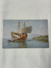 Postcard SS President Dollar Steamship Line Chinese Junk At Hong Kong 2BB13 Art picture