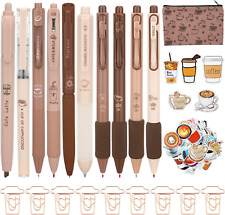 71 Pcs Cute Aesthetic Stationery Set Kawaii Stationery Set with Coffee Bear Them picture