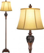 Vintage Floor Lamp for Living Room Traditional Farmhouse Tall Standing Brown  picture