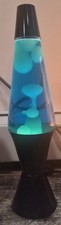 Vintage Midnight Series Blue Liquid White Wax 1995 Lava Lamp picture