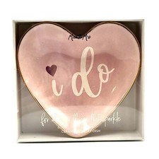 Miss To Mrs. Ceramic Heart Shaped Trinket Dish “I Do” Pink picture