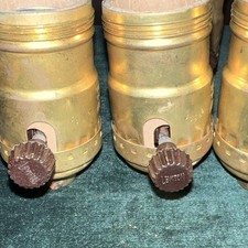 LEVITON BULB SOCKET BRASS Plated Alum LAMP PARTS SALVAGE MADE IN USA on Off NOS picture