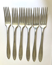 Set of 6 Vtg Oneida Community Adam Pattern Dinner Forks  Silverplate  No Mono picture