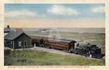 Nantucket MA Sconset Railroad Train Station 1921   Vintage Color Postcard COPY picture