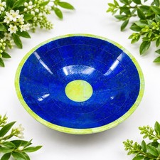 Handcrafted Blue Lapis Lazuli and Serpentine Bowl Decorative Art Bowl picture