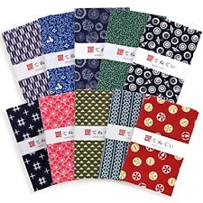 Japanese Tenugui Cotton Set of 10 Komon Classic Pattern-C 33 x 90cm New Gift  picture