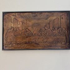 vintage Davinci copper relief wall art depicting 