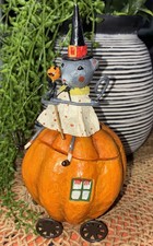 Lori Mitchell Missy Mouse pumpkin wagon Figurine box -  No Box RARE RETIRED  picture