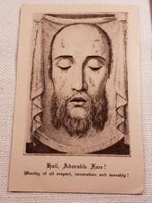 Vintage Holy Prayer Card Jesus Veil Of Veronica Pope Pius IX Religious Gift D36 picture