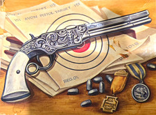 Avon Volcanic Repeating Pistol Cologne Decanter w/ Box Lot of 2 Pieces picture