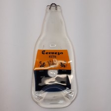 Vintage Flattened Cerveza Extra Beer Bottle Wall Decor Mexico Glass Man Cave Bar picture