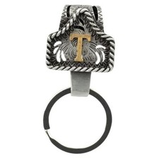 Vintage Western Cowboy Letter Keychain,Handmade Metal A-Z Initial Key Chain T picture