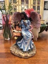 BLACK AFRICAN AMERICAN WOMAN READING TO LITTLE GIRL~PROVERBS 31:26 #33429~7”~VGC picture
