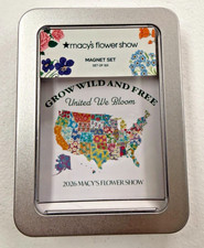 Macy's Flower Show 2026 Magnet Set of 6 Grow Wild & Free United We Bloom New Tin picture