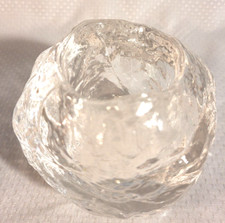 Vtg Costa Boda Snowball Lantern Lead Crystal Candle Holder 1970's  3
