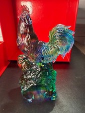 Liuli Gongfang Art Glass Figurine 2016 Zodiac Rooster Rock Sculpture 2222/3200 picture