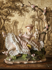 Lenwile Ardalt bisque porcelain girl on a swing picture