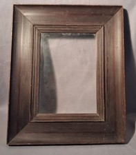 Antique Dark Oak Or Walnut Picture Frame Opening In Back 6 1/2 X 9 With  Glass picture