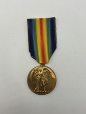 WW1 US Victory Medal Pin Military Great War For Civilization Winged Angel Ribbon picture