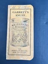 1930s Garretts Snuff Tobacco Advertising Pocket Notebook Vintage/Antique 1939 picture