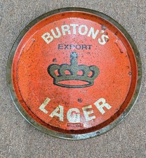 Vintage Burton's Lager Advertising Tin Tray Rare Collectible Beer Bar Pub picture