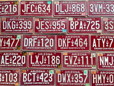 10 Arizona Maroon Cactus License Plates - 1981 to 1997 picture