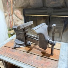 VINTAGE WILTON SCOUT SWIVEL ANVIL VISE 4'' JAW,CAST IRON BENCH VICE W/PIPE GRIPS picture